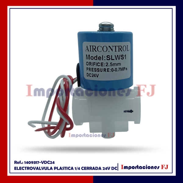 Válvulas Solenoides o Electroválvulas 2W 1/4" Plásticas